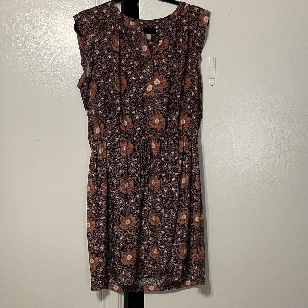 LOFT Floral Brown Mini Dress